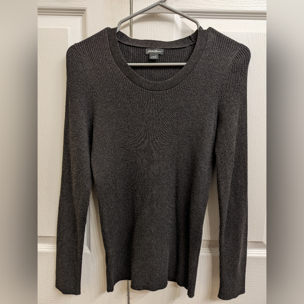 Eddie Bauer Women's Ribbed Sweater Gray 🩶